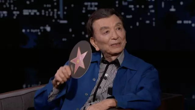 Striped shirt worn by James Hong as seen in Jimmy Kimmel Live!