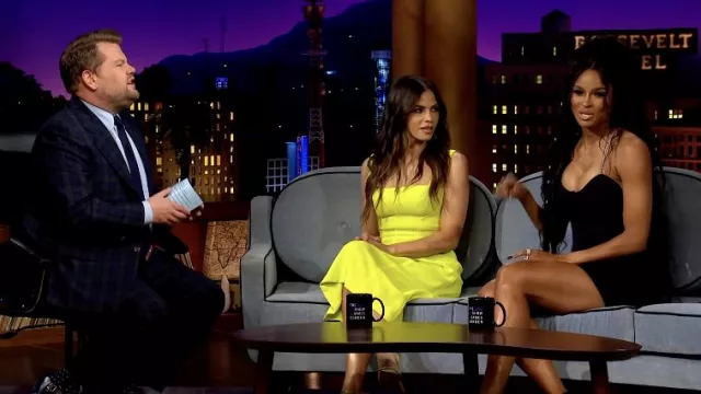 Black dress worn by Ciara as seen in The Late Late Show with James Corden on May 16, 2022