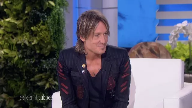Striped Blazer Jacket worn by Keith Urban as seen in The Ellen DeGeneres Show