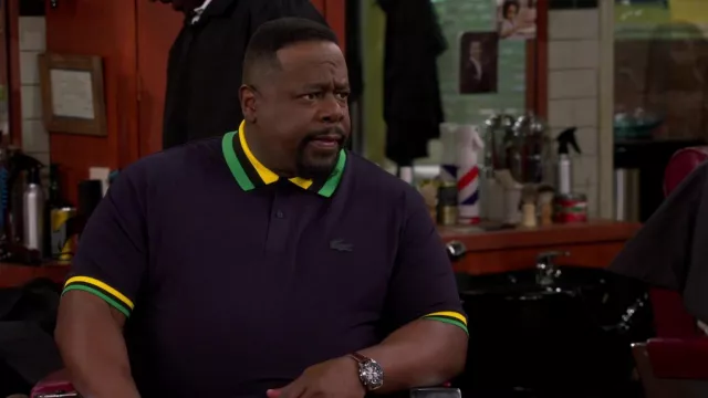 Lacoste Polo Shirt worn by Calvin (Cedric the Entertainer) as seen in The Neighborhood TV series outfits (S04E21)