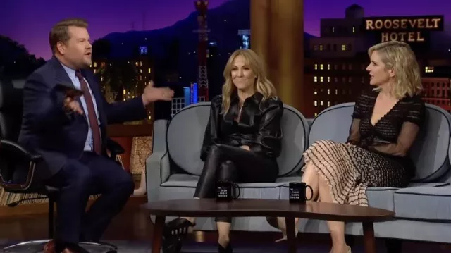 Leather jumpsuit or jacket worn by Sheryl Crow as seen in The Late Late Show with James Corden