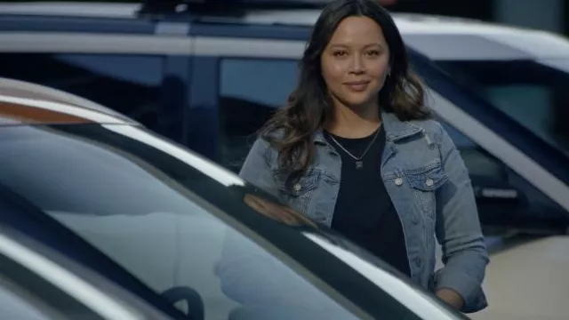 Denim jacket worn by Lucy Chen (Melissa O'Neil) as seen in The Rookie TV show outfits (Season 4 Episode 22)