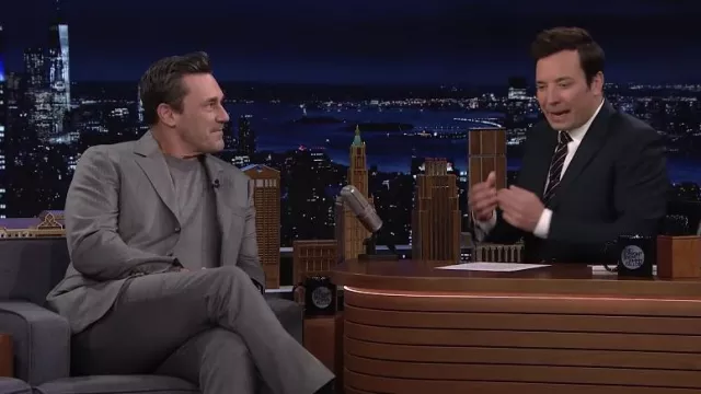Grey Tee worn by Jon Hamm as seen in The Tonight Show Starring Jimmy Fallon