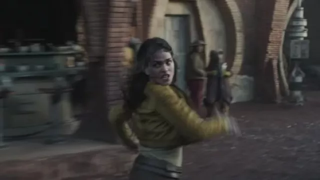 Yellow jacket worn by Adria Arjona in Andor TV show wardrobe (Season 1)