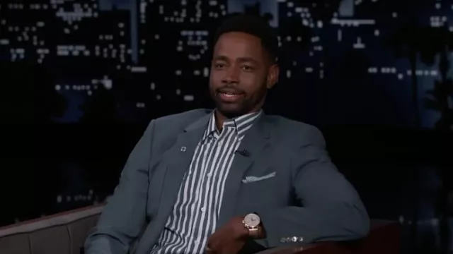 Gold watch worn by Jay Ellis as seen in Jimmy Kimmel Live!