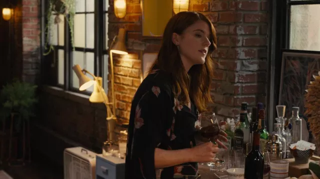 Floral Print Kimono jacket top worn by Clare Abshire (Rose Leslie) as seen in The Time Traveler's Wife TV series wardrobe (Season 1 Episode 4)