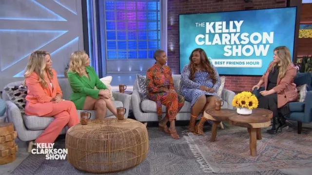 Printed dress worn by Nicole Byer as seen in The Kelly Clarkson Show