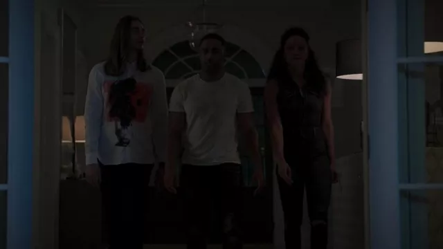 Printed button down white shirt worn by Oliver (Dylan McNamara) as seen in First Kill TV series outfits (S01E08)