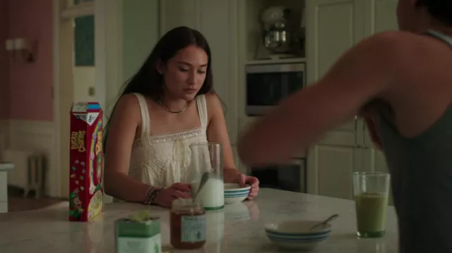American Eagle Babydoll Lace Crop Top worn by Belly (Lola Tung) as seen in The Summer I Turned Pretty Wardrobe (S01E03)