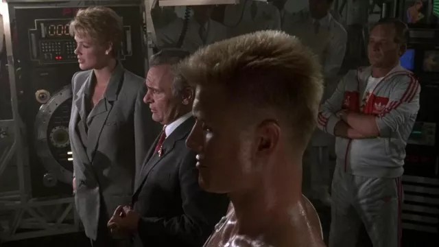 Grey Blazer Jacket worn by Ludmilla (Brigitte Nielsen) as seen in Rocky IV movie wardrobe