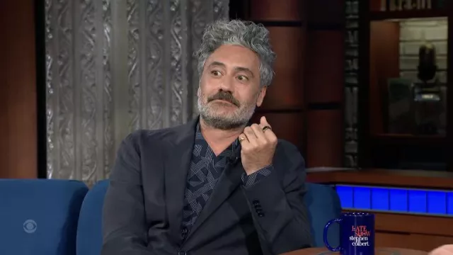Printed shirt worn by Taika Waititi as seen in The Late Show with Stephen Colbert on June 22, 2022