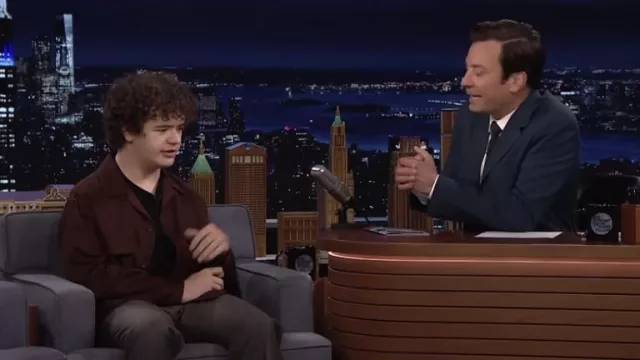 Brown jacket worn by Gaten Matarazzo as seen in The Tonight Show Starring Jimmy Fallon