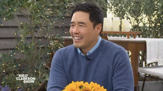 Blue wool sweater worn by Randall Park in The Kelly Clarkson Show