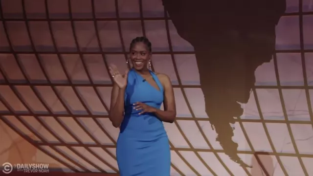 Blue Dress worn by Moses Ingram as seen in The Daily Show with Trevor Noah