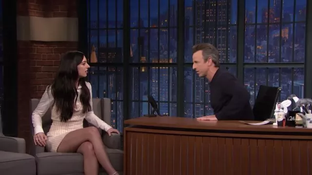 Ribbed Dress worn by Cazzie David as seen in Late Night with Seth Meyers