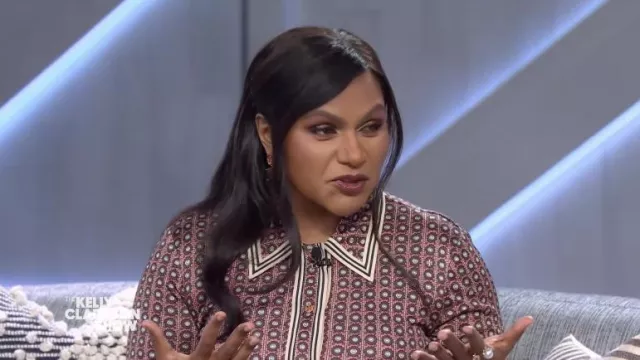 Printed Dress worn by Mindy Kaling as seen in The Kelly Clarkson Show