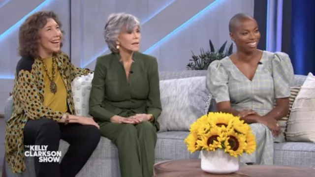Green jumpsuit worn by Jane Fonda in The Kelly Clarkson Show