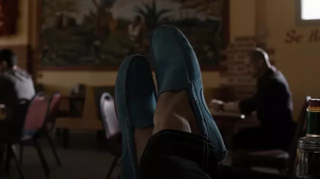 Blue slip on shoes worn by Lalo Salamanca (Tony Dalton) in Better Call Saul (Season 5 Episode 1)