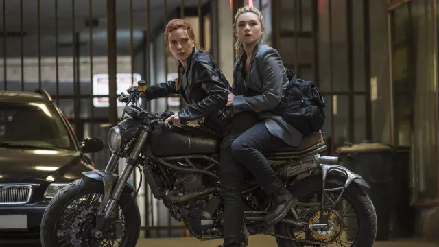 Biker Leather Jacket worn by Natasha Romanoff / Black Widow (Scarlett Johansson) as seen in Black Widow movie wardrobe