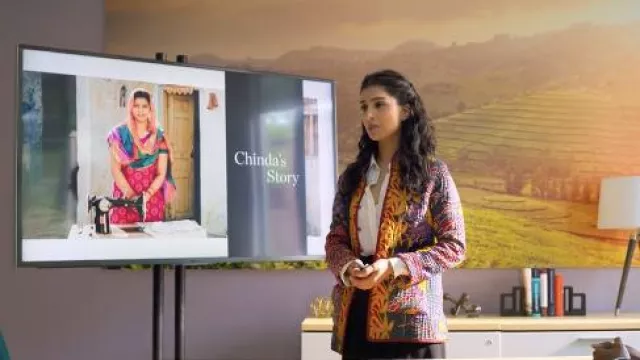 The ethnic jacket worn by Asha (Pallavi Sharda) in the movie Wedding Season