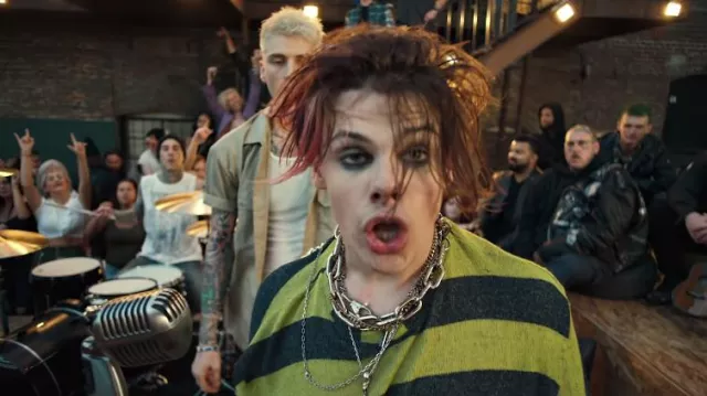 Necklace worn by Yungblud in I Think I'm OKAY Official Music Video by Machine Gun Kelly
