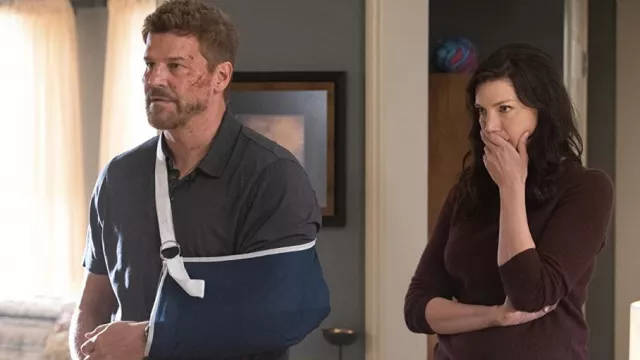 Brown sweater worn by Mandy Ellis (Jessica Paré) as seen in SEAL Team TV show (Season 6 Episode 1)
