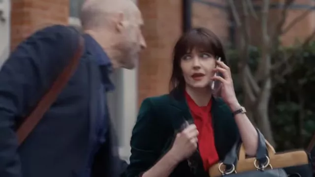 Green velvet blazer jacket worn by Eva Green as seen in Nocebo