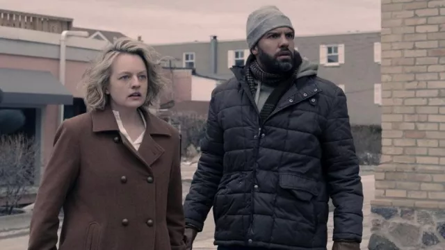 Navy Blue Quilted Jacket worn by Luke Bankole (O. T. Fagbenle) as seen in The Handmaid's Tale TV show outfits (S05E04)