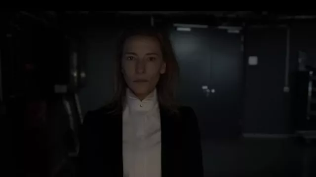 White shirt worn by Lydia Tár (Cate Blanchett) as seen in TÁR movie wardrobe