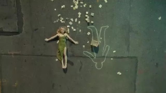 The green dress worn by Sabrina Carpenter in her music video Skinny Dipping | Spotern The green dress worn by Sabrina Carpenter in her music video Skinny Dipping | Spotern