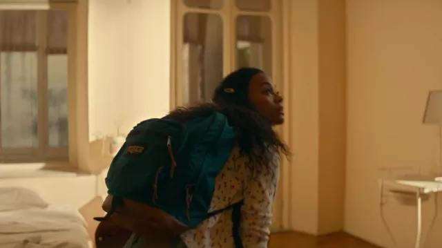 Jansport backpack worn by Amy Wheeler (Zoe Saldana) as seen in From Scratch TV show (S01E01)