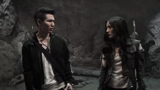 Leather jacket worn by Zhilan (Yvonne Chapman) as seen in Kung Fu TV show wardrobe (Season 3 Episode 5)