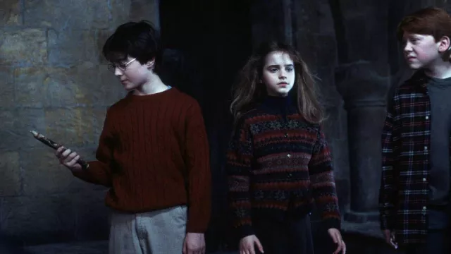 Pull de Noël porté par Hermione Granger (Emma Watson) dans le film Harry  Potter et la pierre philosophale