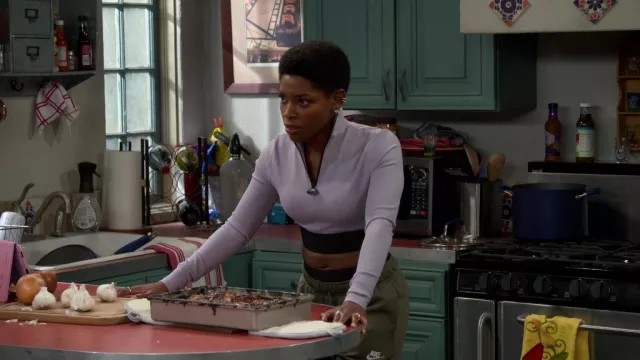 Nike Sweat Pants in green worn by Necie (Chelsea Harris) as seen in The Neighborhood TV show wardrobe (S05E08)