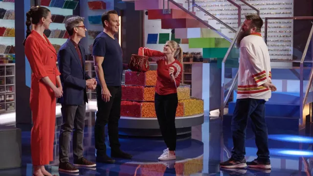 Red Jumpsuit worn by Amy Corbett as seen in LEGO Masters Season 3