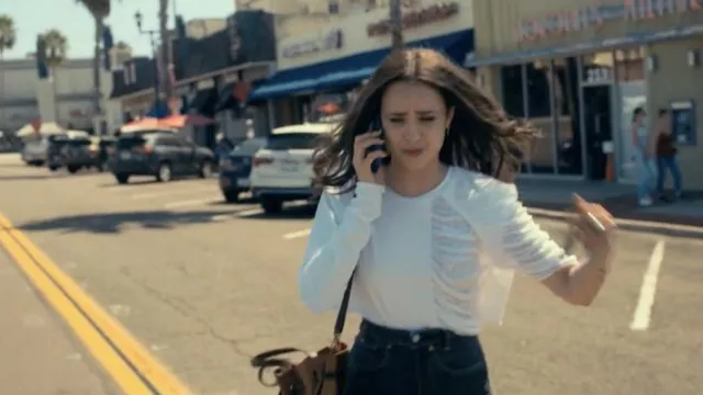 The white top worn by Cassie Salazar (Sofia Carson) in the movie Our Bruised Hearts