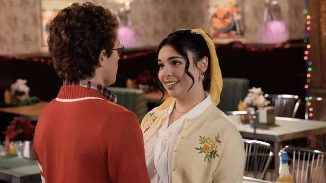 Floral Embroidered Cardigan worn by Carmen (Isabella Gomez) as seen in The Goldbergs (S10E09)