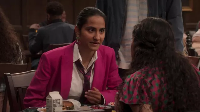 Cherry earrings worn by Bela Malhotra (Amrit Kaur) as seen in The Sex Lives of College Girls TV series outfits (Season 2 Episode 8)
