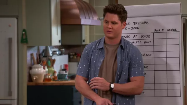 Volcom shirt worn by Quintin (Matt Shively) as seen in Lopez vs. Lopez (S01E05)