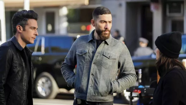 Grey leather jacket worn by Special Agent Omar Adom 'OA' Zidan (Zeeko Zaki) as seen in FBI (S05E09)