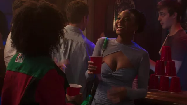 Green handbag worn by Whitney Chase (Alyah Chanelle Scott) as seen in The Sex Lives of College Girls (S02E10)