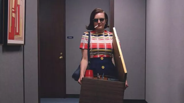 Iconic dress worn by Peggy Olson (Elisabeth Moss) in Mad Men Wardrobe (Season 7 Episode 12)