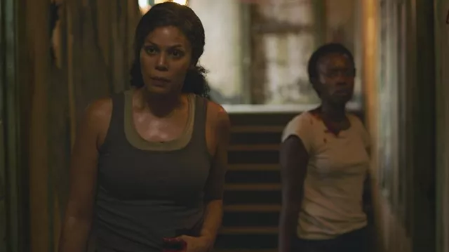 Tank top worn by Marlene (Merle Dandridge) as seen in The Last of Us TV series outfits (Season 1 Episode 1)