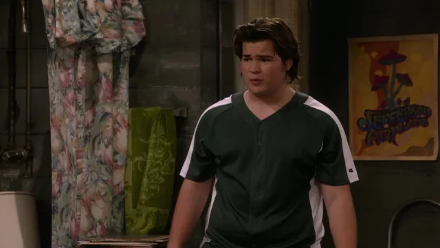 Green Champion Jersey worn by Nate (Maxwell Acee Donovan) as seen in That '90s Show (S01E09)