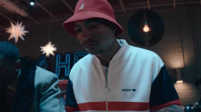 Adidas Track Jacket in white worn by Demetrius "Big Meech" Flenory (Demetrius Flenory Jr.) as seen in BMF (S02E05)