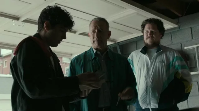 Sergio Tacchini track jacket worn by Jimmy (Cameron Britton) as seen in A Man Called Otto