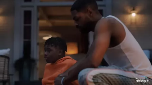 Orange hoodie worn by Filthy aka Josh (Jalyn Hall) as seen in The Crossover (S01)