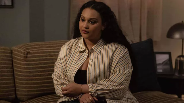 Striped shirt worn by Ginny (Aliyah Royale) as seen in The Watchful Eye (S01E08)