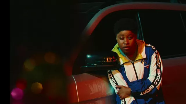 Ralph Lauren Polo Sport Jacket worn by Dre (Dominique Fishback) as seen in Swarm TV series outfits (S01E07)
