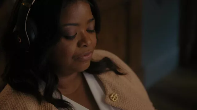 Gold brooch worn by Poppy Scoville-Parnell (Octavia Spencer) as seen in Truth Be Told TV show wardrobe (S03E10)